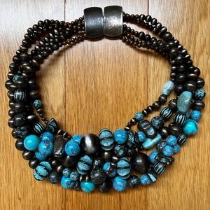 Vintage Artisan Jay Feinburg Turquoise Choker Necklace